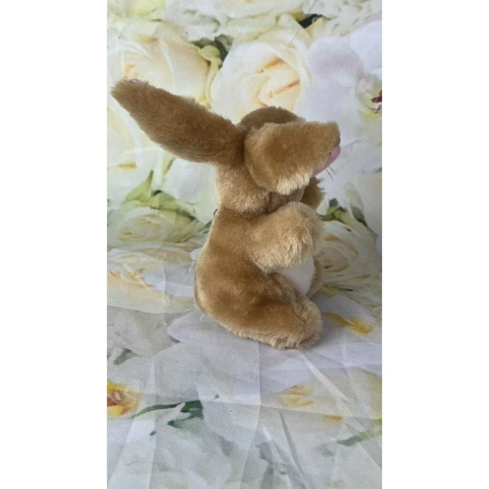 Brown Easter Bunny Rabbit Plush Stuffed Animal Pull Tail Vintage 2001 GAC